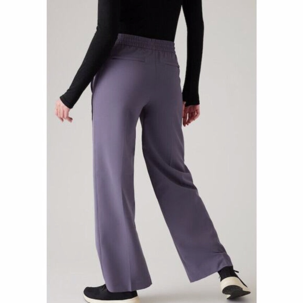 NWT Athleta Stride Pants Nightfall Purple Wide Leg Women's Large - Picture 3 of 14